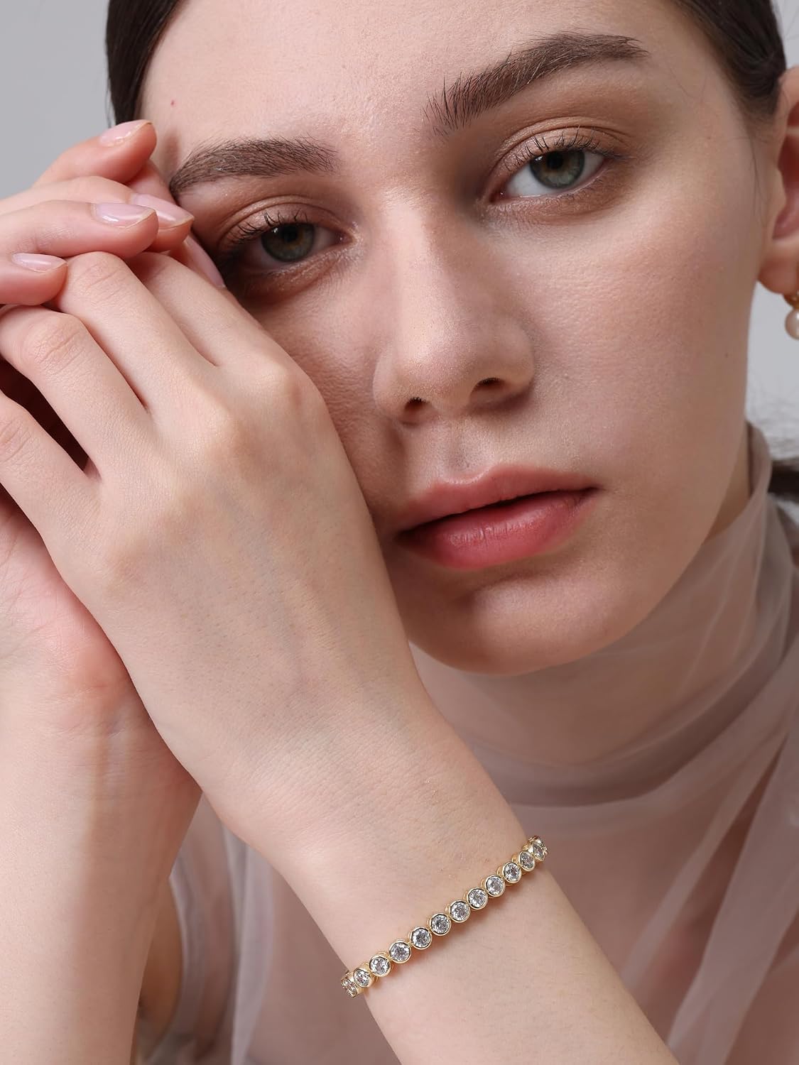 14K Gold Filled Tennis Bracelets for Women, Gold Bracelet