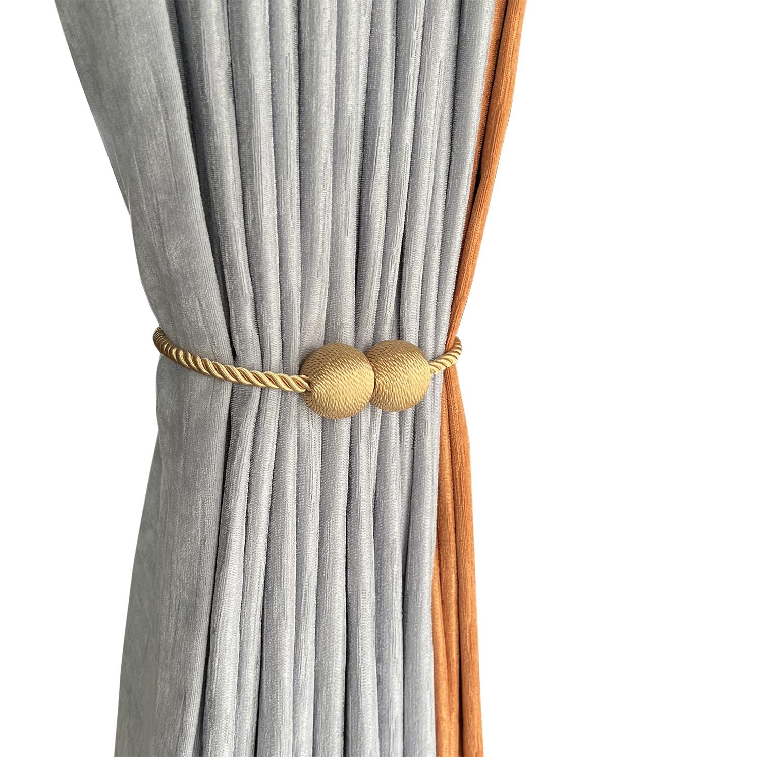 Confezione da 4 fermatende magnetici - Fibbie per corde per tende e fermatende magnetici per l'arredamento di casa e ufficio - Oro | Leroy Merlin