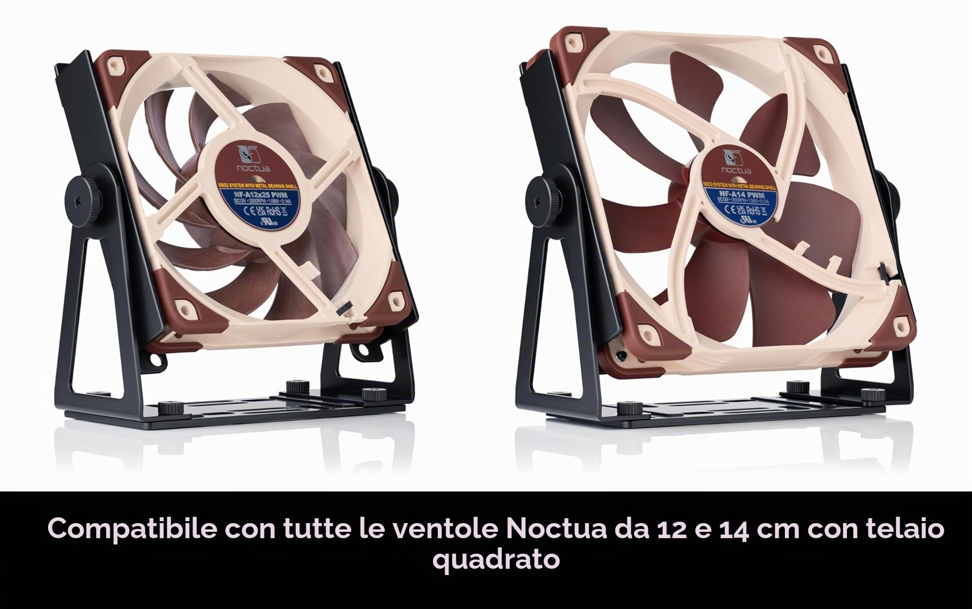 Noctua NV-FM1, Supporto Orientabile Multiuso per Ventole da 120 e 140 mm (Nero)