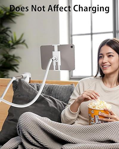 Miniatura 6 de Soporte para tableta de cuello de cisne para cama, soporte ajustable para tablet para escritorio, soporte de brazo largo flexible para lectura