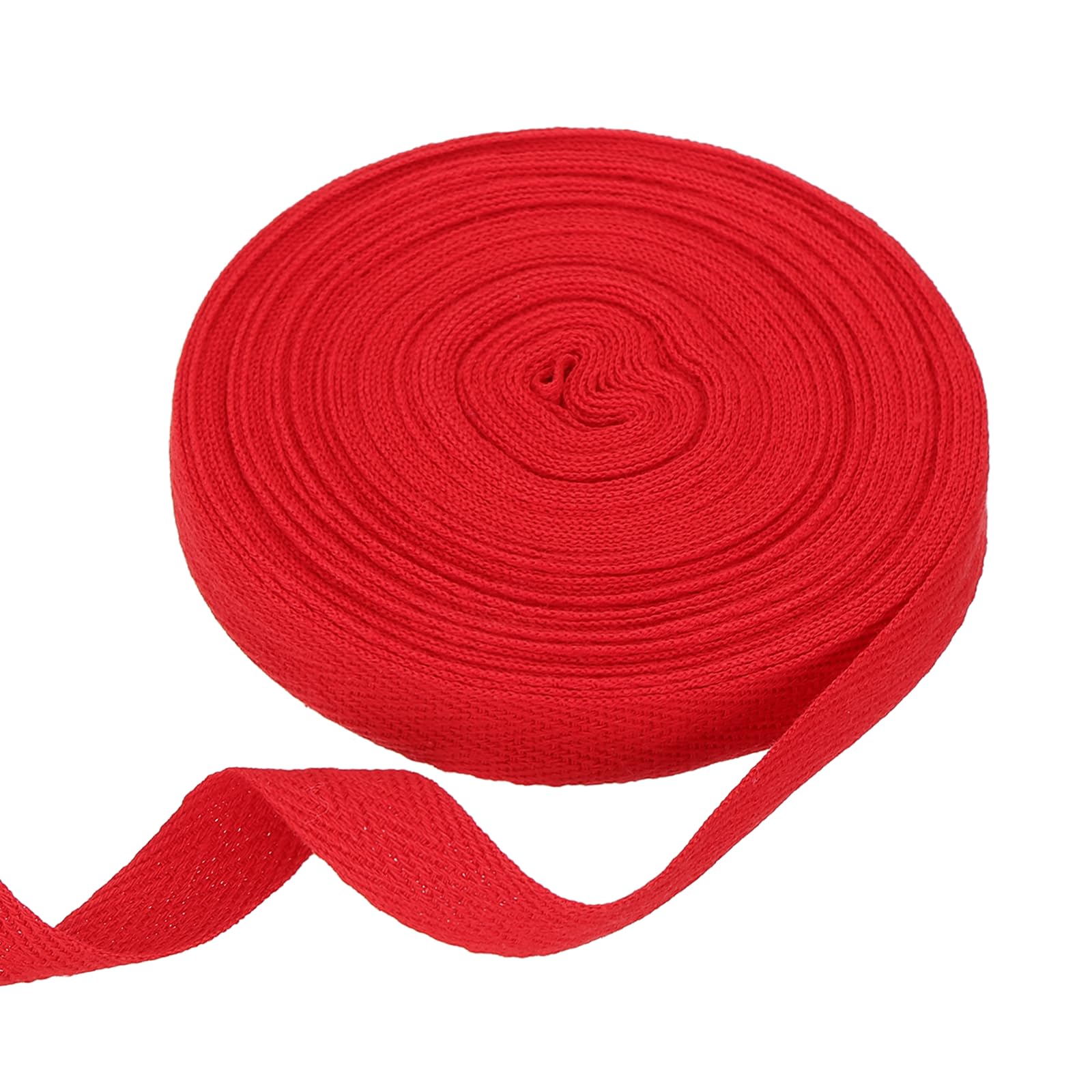 sourcing map Cotton Twill Tape Ribbon 15mm x 10 Meters Herringbone Webbing Tape Roll Bias Binding Tape for DIY Crafts Sewing Gift Wrapping, Red