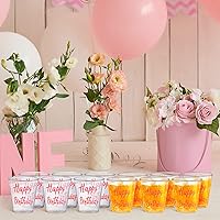 Vista 7 de Lallisa 100 vasos de chupito desechables de plástico de feliz cumpleaños, 2 onzas, vaso de chupito de cumpleaños, degustación de bebidas