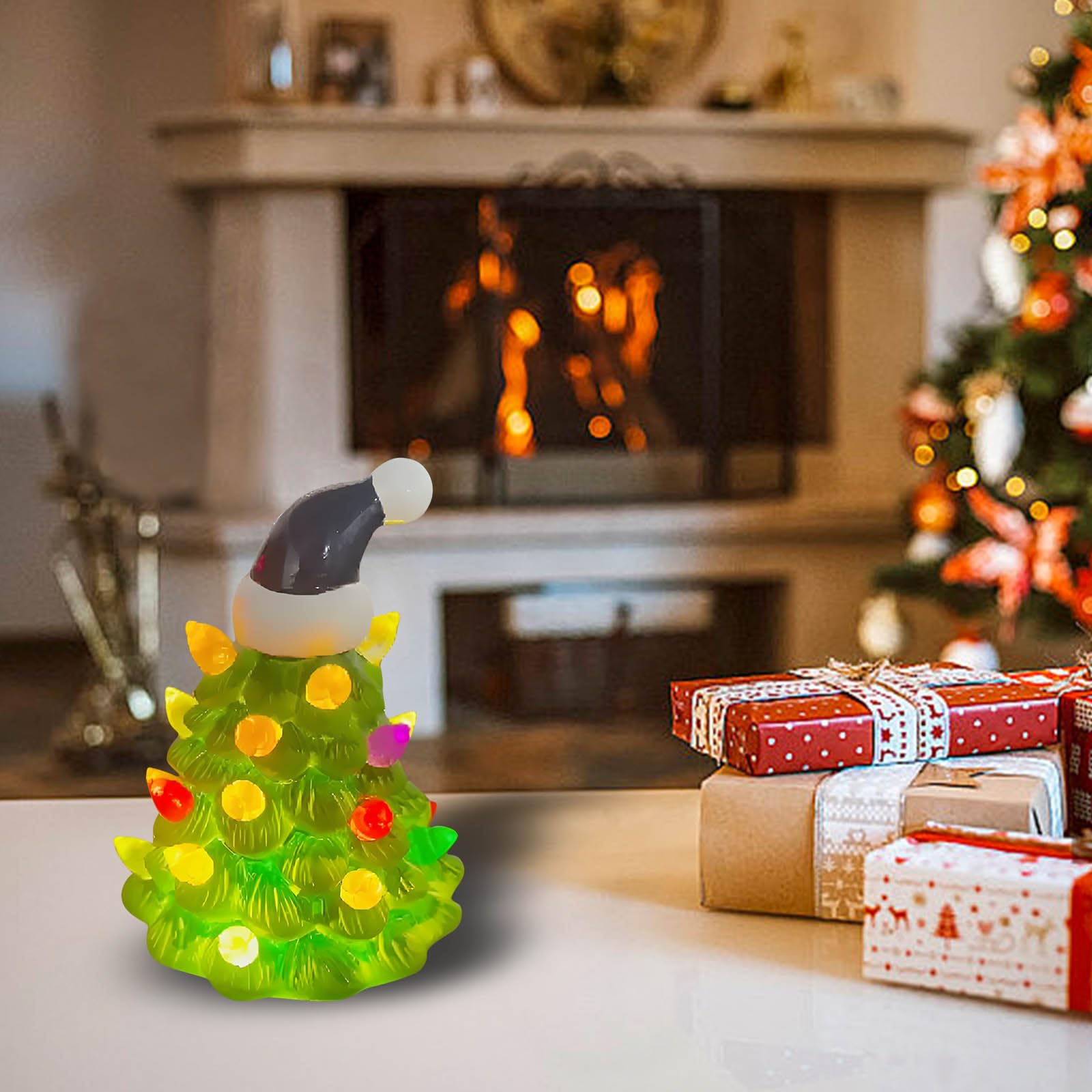Décoration de sapin de Noël en résine durable pour décoration d'intérieur festive Design compact et facile à ranger