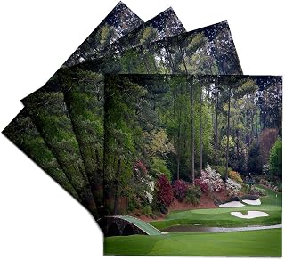 3dRose CST_131410_3 Augustas Amen Corner Golf Course Golfers on Bridge Ceramic Tile Coaster (Set of 4)