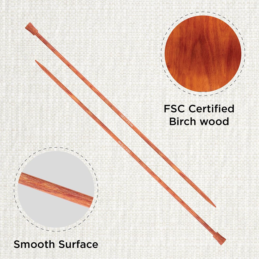 KnitPro Dreamz Single Pointed Needles 12" (30cm), Orange Lily, 3.75mm - Image 2
