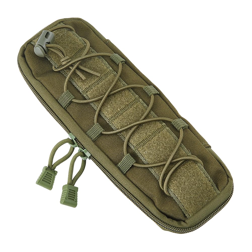 SUPERFINDINGS Heavy Duty Molle Pouch Tactical Oxford Large Folding Knife Case 25.2x8.5x3cm Pouch Tactical Flashlight Holder Belt Accessory Pouch Outdoor Gear Organizer,Dark Green