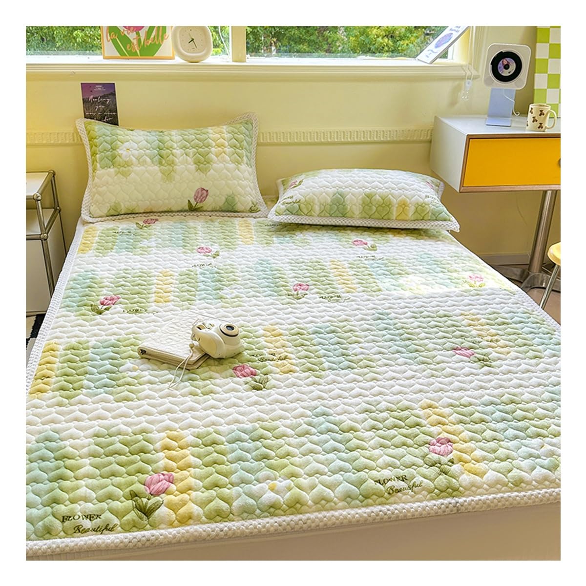 OBONG Twin Full Highly Breathable Milk Velvet Mattress Topper 4 Anchor Elastic Bands Queen King Size Futon Mattress