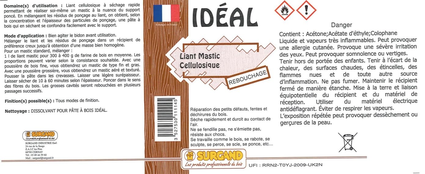 LIANT MASTIC CELLULOSIQUE