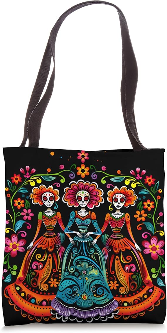 Day of the Dead Sugar Skull Three Women Mexican Festival Tote Bag