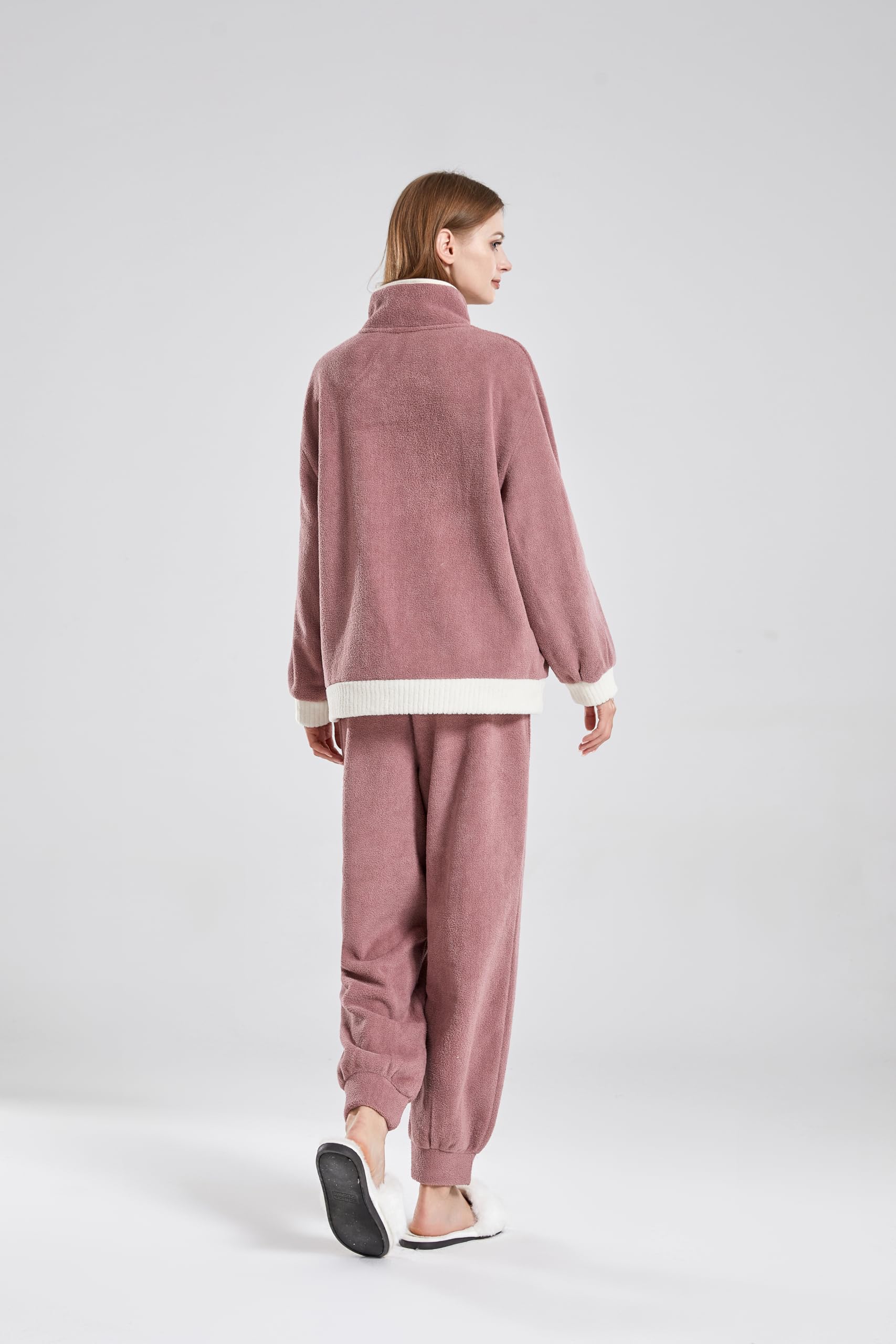 Pyjama d'hiver pour Femmes Pyjamas en Polaire Moelleux pour Hommes Et Femmes, Vêtements De Détente, Ensemble De Pyjamas Confortables Et Chauds-Un-L