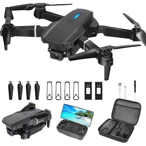Drone with Camera 1080P HD,FPV Foldable Mini Drone for Adults,Drone with One Key Take Off/Landing,Gesture Selfie, Altitude Hold,3D Flip,Easy to Fly,2 Batteries tt