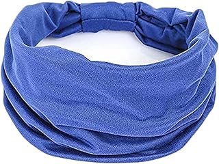 the style sutra Wide Stretchy Headband Soft Headwear Hair Band for Women Men Running Cycling Blue-picture-53