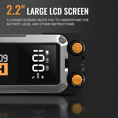 Miniatura 7 de Arrancador de coche de 6000 A, batería portátil para todo el motor diésel de gasolina y hasta 12 L, caja de salto de 12 V con pantalla LCD, puertos