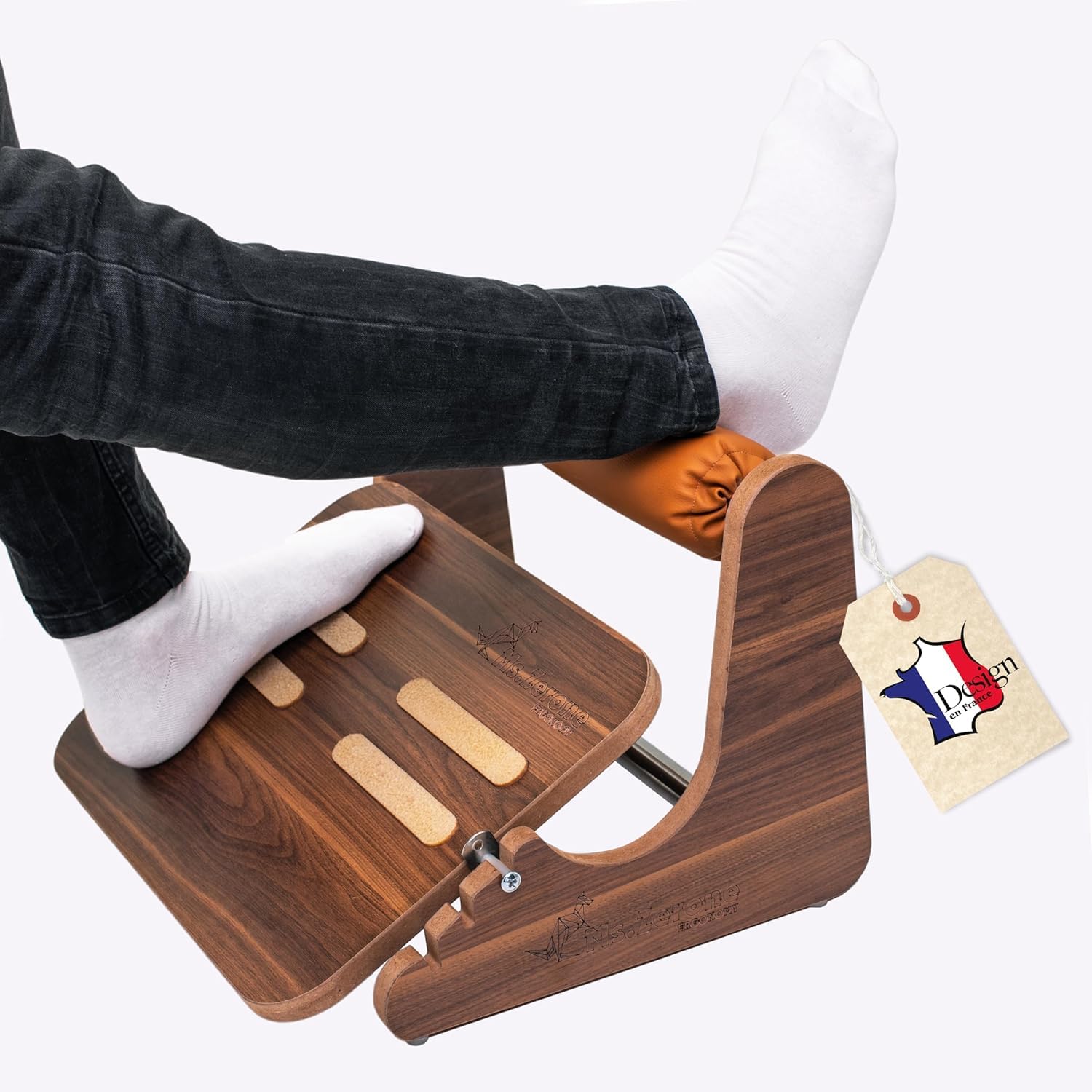 Poggiapiedi da scrivania con poggiapiedi, poggiapiedi regolabile in altezza antiscivolo ed ergonomico in materiale ecologico
