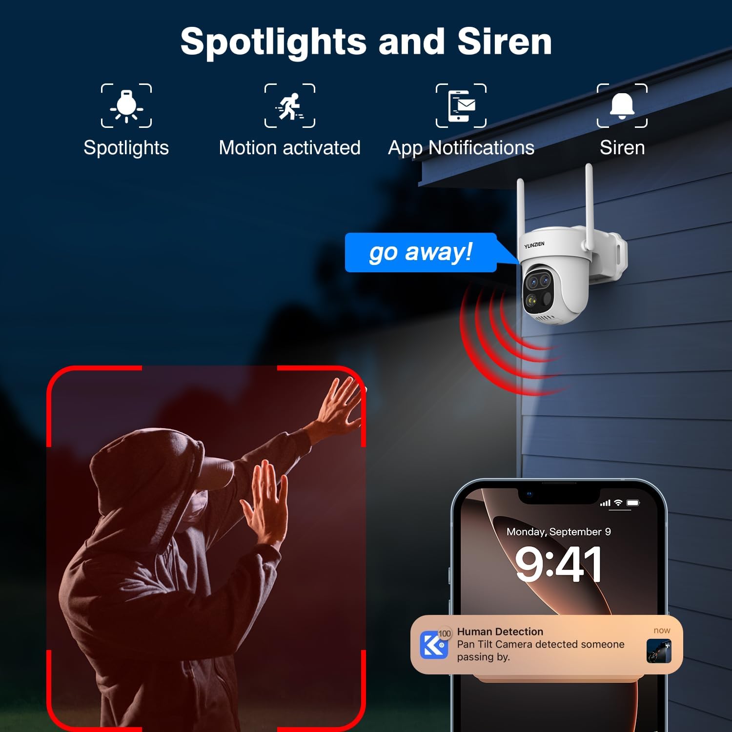 Security Cameras Outdoor Wireless,Solar Powered Dual Lens Security Camera System,No Subscription Home Camera Kit,2-Cam with 64GB Local Storage,AI Motion Tracking,2K Color Night Vision,5G&2.4G WiFi - Image 2