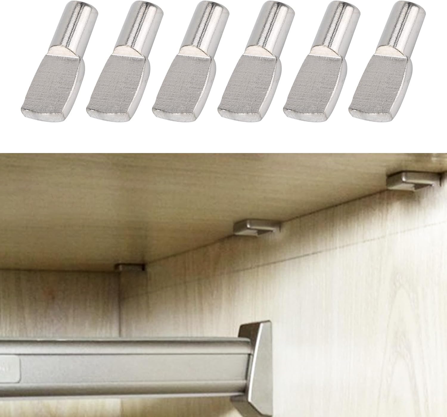 120 Packs Shelf Pins, 5mm Shelf Support Pegs Spoon Shape Cabinet Furniture Tbestmax