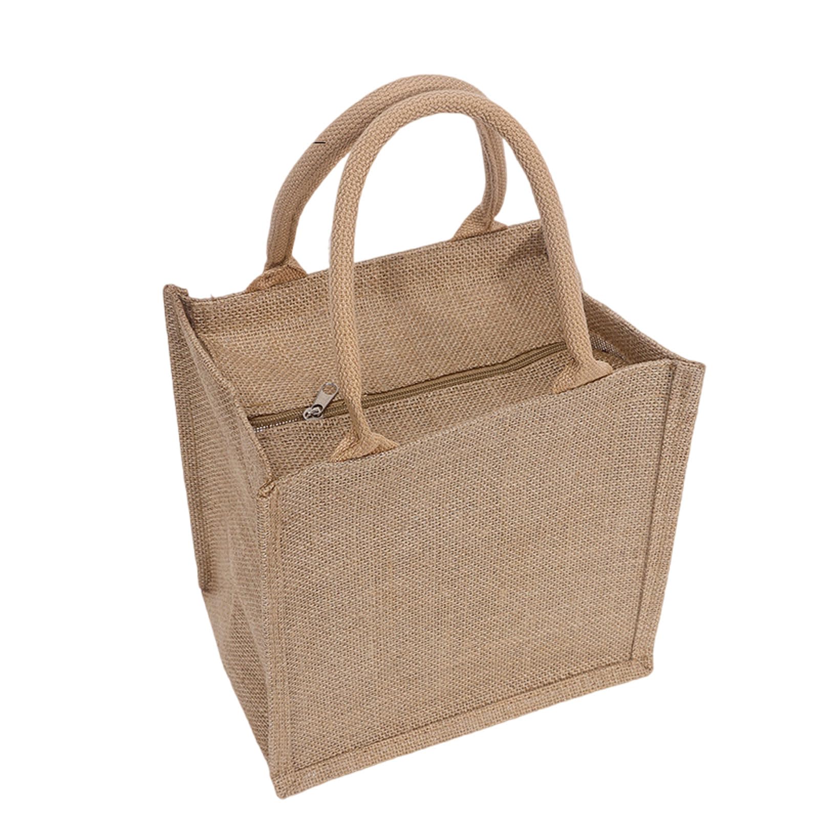 Enigmaire Hessian Shopping Bags,Jute Tote Bag,Personalised Beach Bag,Strong Jute Shopping Bag,Burlap Grocery Bag Shopping,Jute Gift Bag,With Zip,Water Resistant,For Daily Shopping,Travel,Picnic