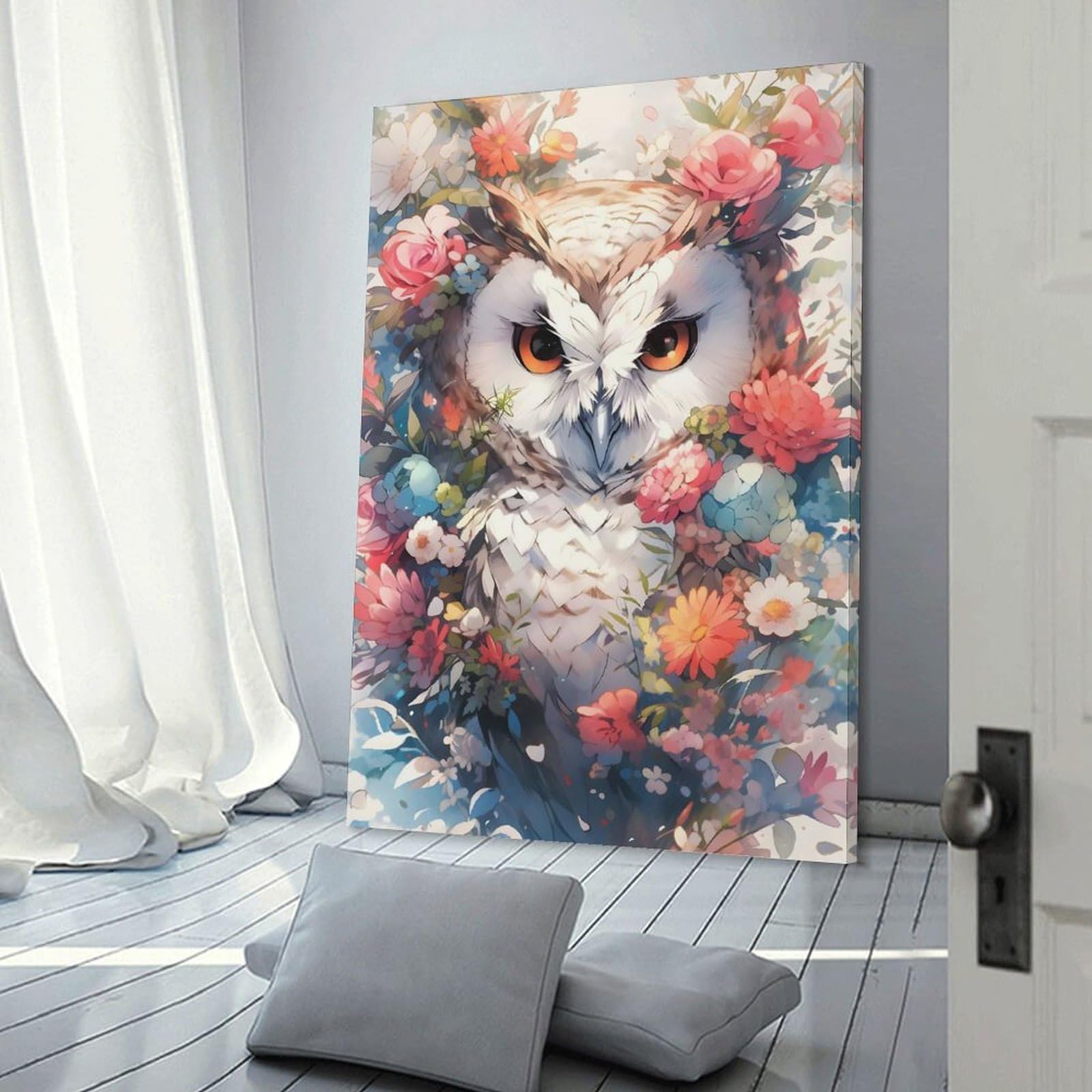 Junmoney Owl The Wise One Decorative Wall Artwork, 20x30inch(50x75cm), for Hallway, Lounge Or Guest Room, Decorative Present for New Homes