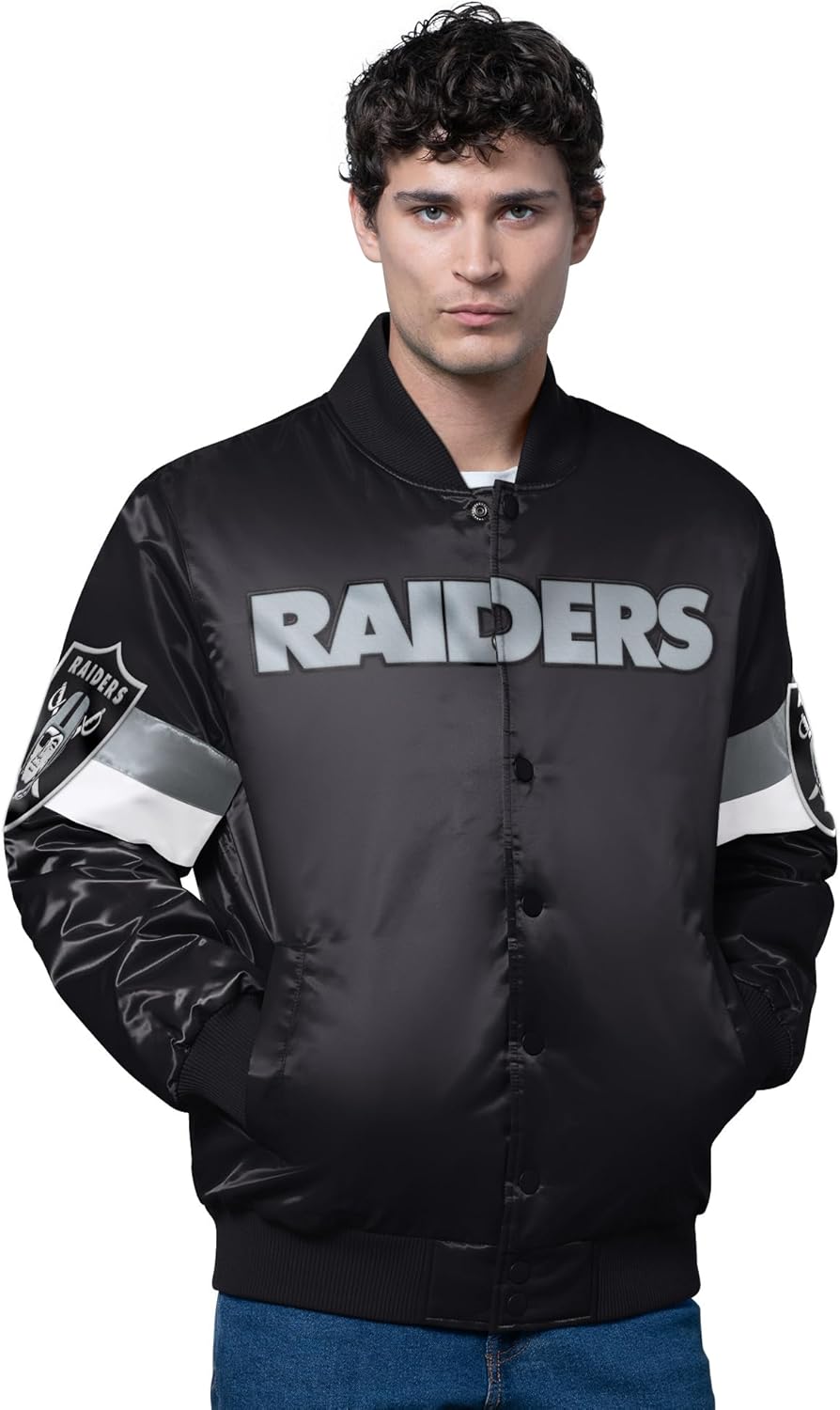 STARTER Men's NFL Triple Option Satin Varsity Full-Snap Jacket