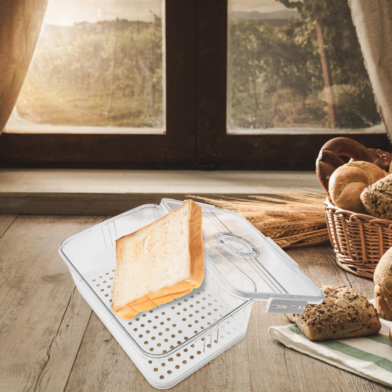 Boîte à Hermétique Rangement Compact en Plastique Couvercle, Conservation Fraîcheur Cuisine Comptoir, pour Maison