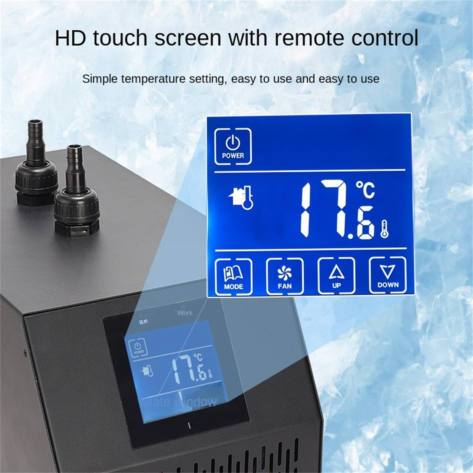 Enfriador de Agua de Acuario 160L Sistema de Calentador de Tanque de Peces 10-40 ℃ Dispositivo de Temperatura Constante 150W refrigeración sostenible