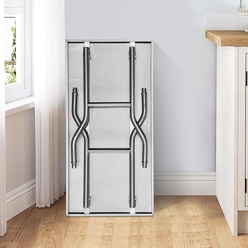Miniatura 2 de VEVOR Mesa de trabajo comercial, mesa de trabajo plegable de 48 x 24 pulgadas, mesa plegable de acero inoxidable resistente con carga de 661 libras,