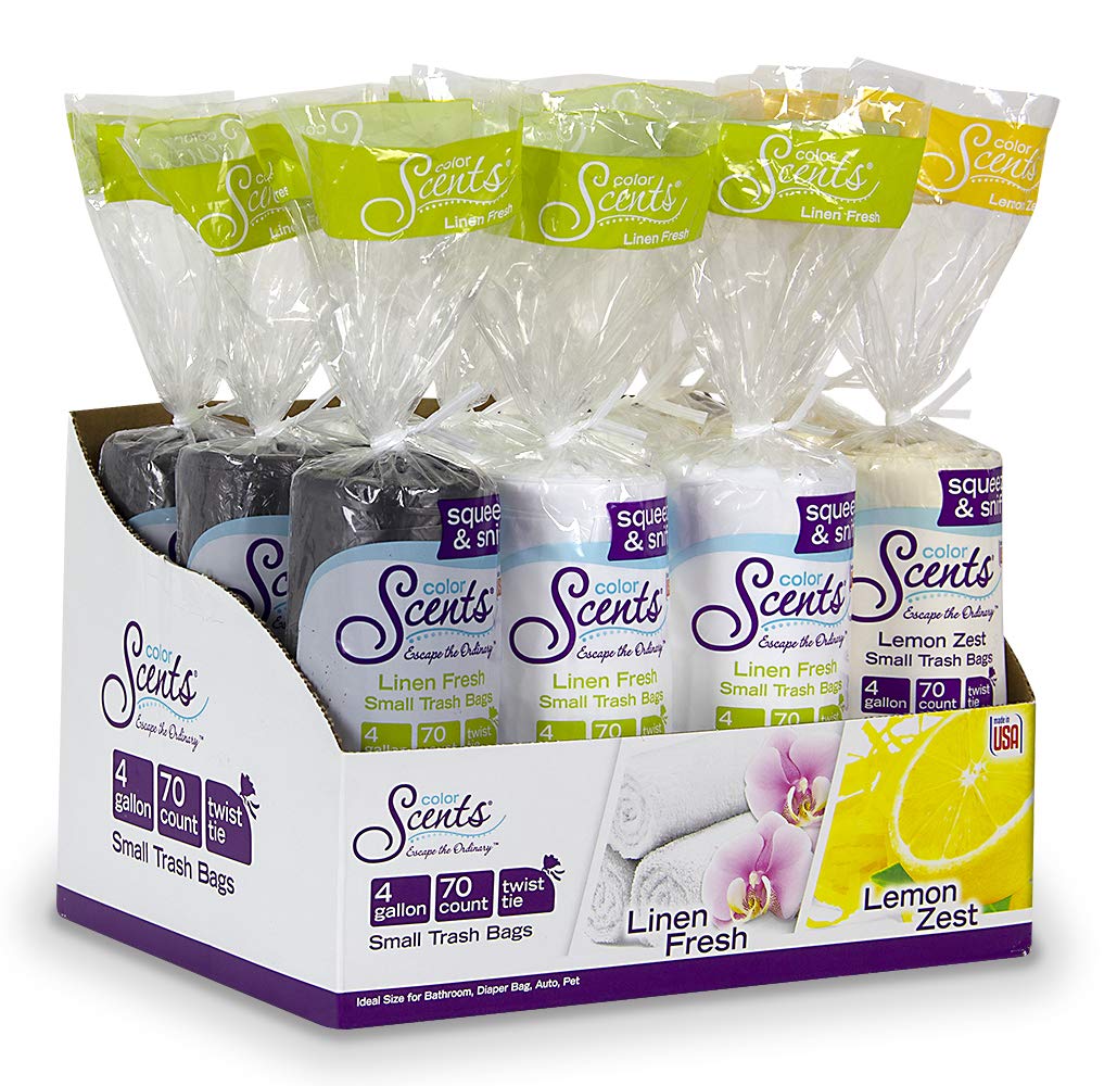 Color Scents - Small Trash Bags for Lightweight Waste, Twist Tie - 4 ...