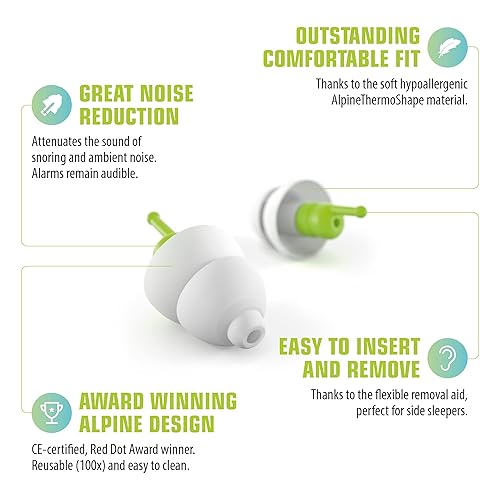 Miniatura 3 de Tapones Alpine de oído para dormir.
