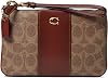 COACH Colorblock Coated Canvas Signature Small Wristlet Tan Rust One Size, One Size, Tan Rust, Free size