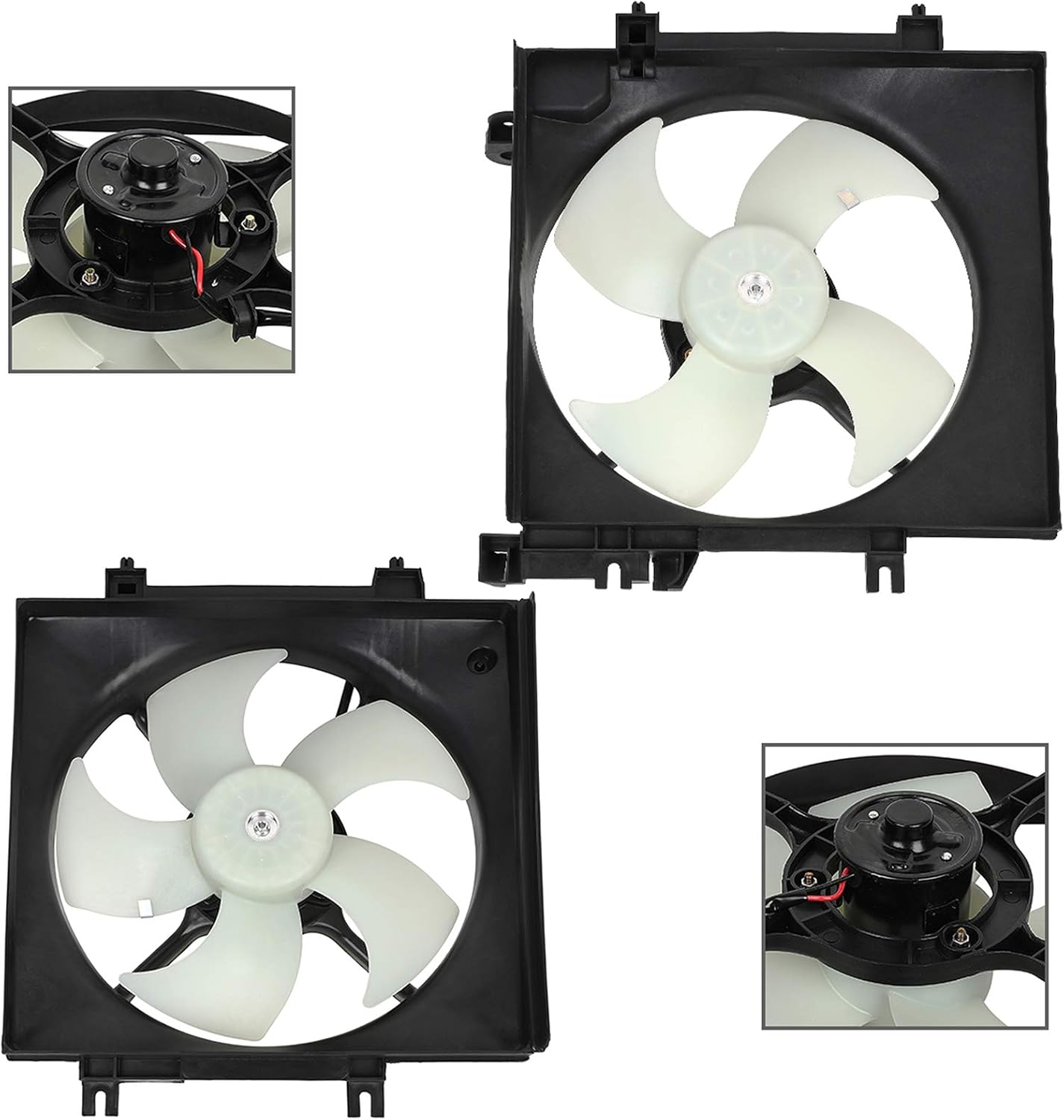 Cooling Fan Assembly Compatible with 2009-2013 for Subaru for Forester 2.5L 2008-2011 for Subaru for Impreza 2.5L,Black&White Radiator Fan Direct Fit Replacement for 2PCS Engine Cooling Fan