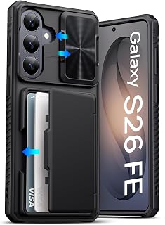 ATATOO for Samsung Galaxy S26 FE Case Wallet, Card Holder (4 Cards), Black