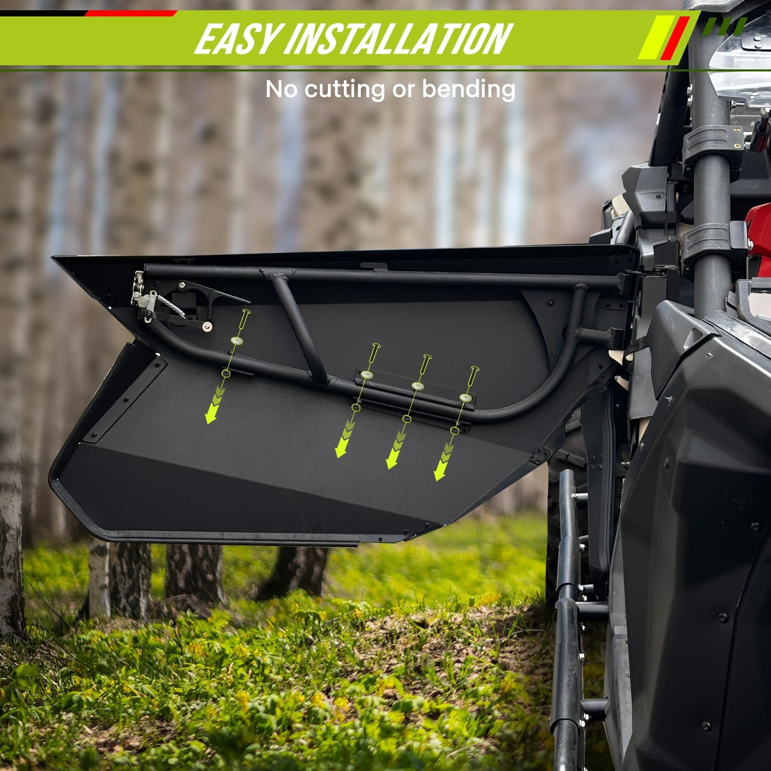 Front Full Doors for X3, Aluminum Front Full Doors Panels Compatible with Can-Am Maverick X3 & MAX 2017-2025 All Models Accessories Replace OEM #715004732