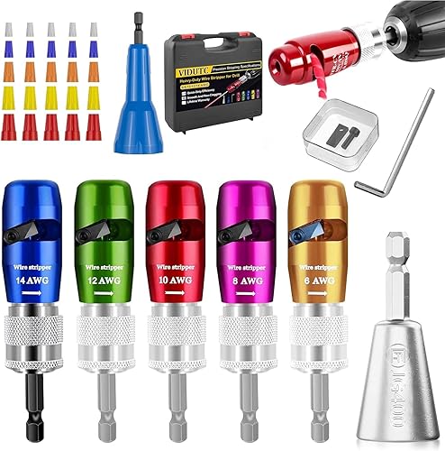 Pelacables 8 en 1 para taladro, herramienta pelacables de regulaciones estadounidenses y tornador de tuercas de alambre para taladro, herramienta de