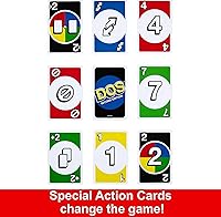 Vista 5 de Mattel Games DOS Juego de cartas de segunda edición para niños y familias, baraja accesible para daltónicos para grupos y fiestas