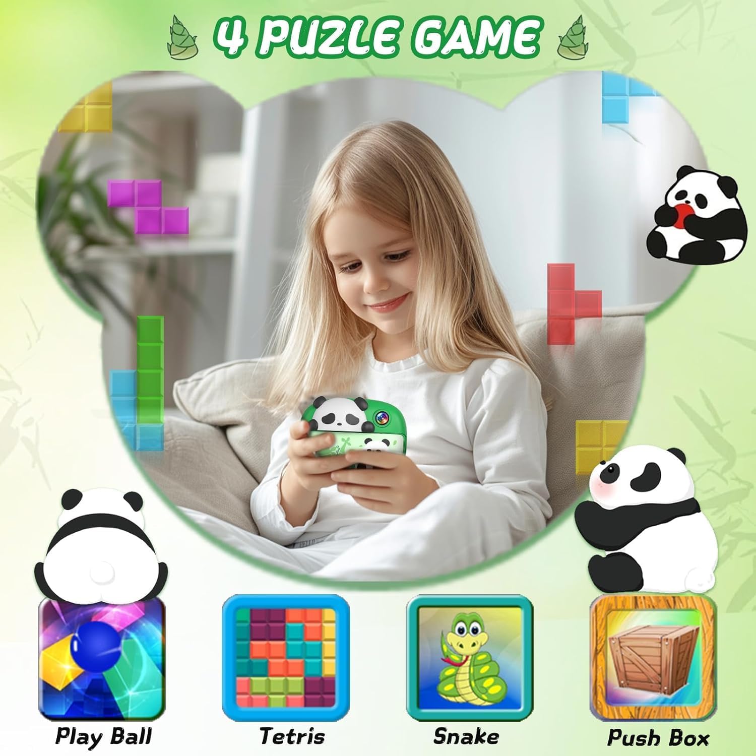 Panda Kids Camera Instant Print Photo with 32G Card, 1080P HD Video Instant Cameras Age 3-12, Digital Toddler Camera Toys with Color Pens for DIY 3-12 Year Old Girls Boys Gifts Birthday, Green - Image 7