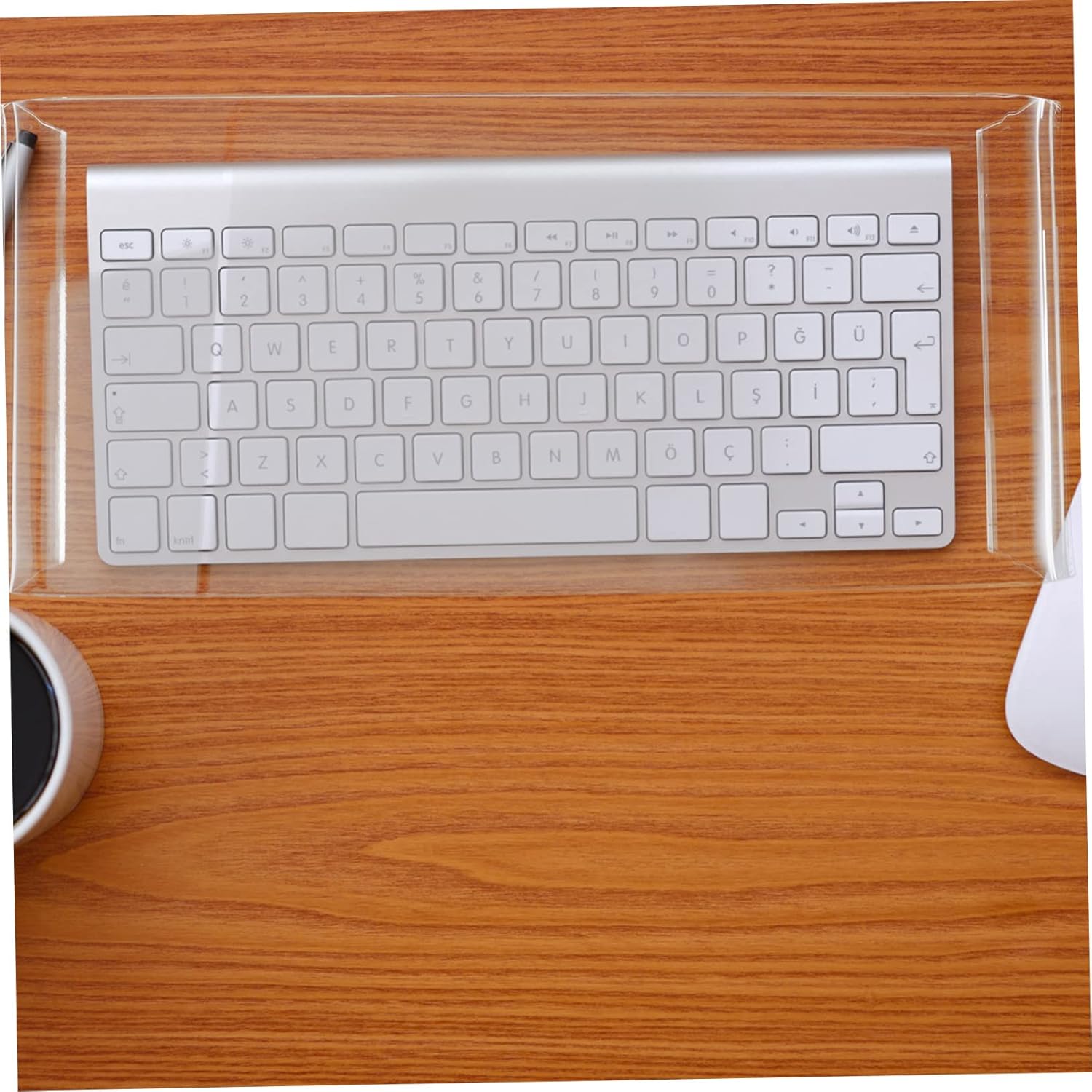 VOSAREA Acrylic Elevated Keyboard Cover Keyboard Protective Case Cat Bridge Monitor Stand