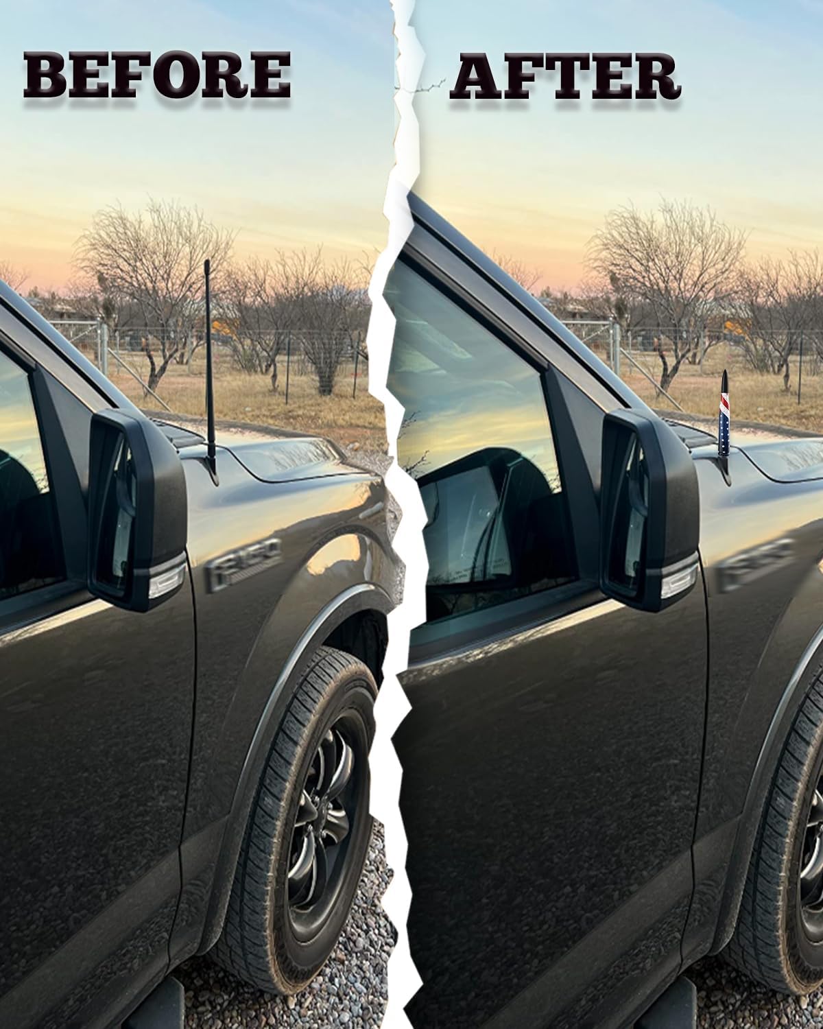 American Flag Antenna, Car Truck 5.5’’ Antenna Wash-Proof Radio Antenna Aluminum Short Antenna Truck Exterior Decoration Accessories AM/FM Radio Signal for SUV Truck Most Auto Cars Antenna