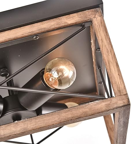 Miniatura 7 de Lámpara de techo rústica de granja, luces de techo vintage, luces de techo industriales de madera para pasillo, entrada, cocina, comedor,