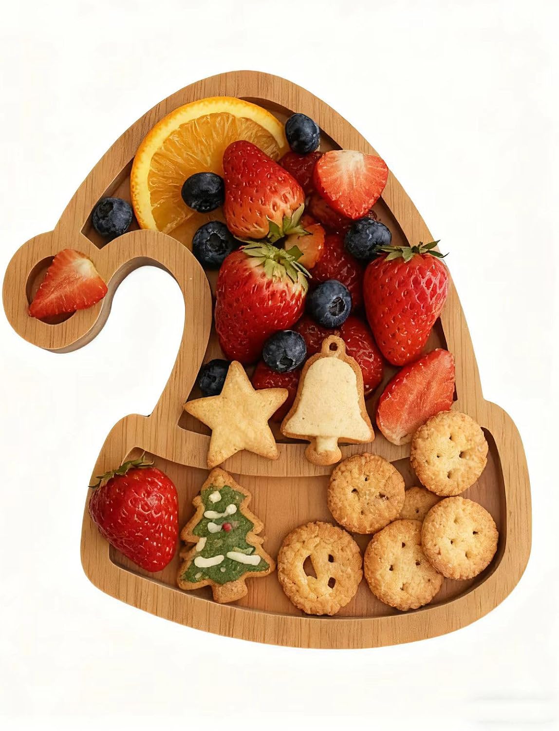 AYWVRBST Christmas Cheese Board, Fruit Candy Plate, Fruit Plate, Cutting Board (Christmas Hat)