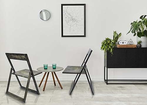 Miniatura 2 de BUI'S TROPICS FURNI Juego de 2 sillas plegables de madera multicolor, silla de comedor plegable para uso en interiores y exteriores, patio, fiesta,