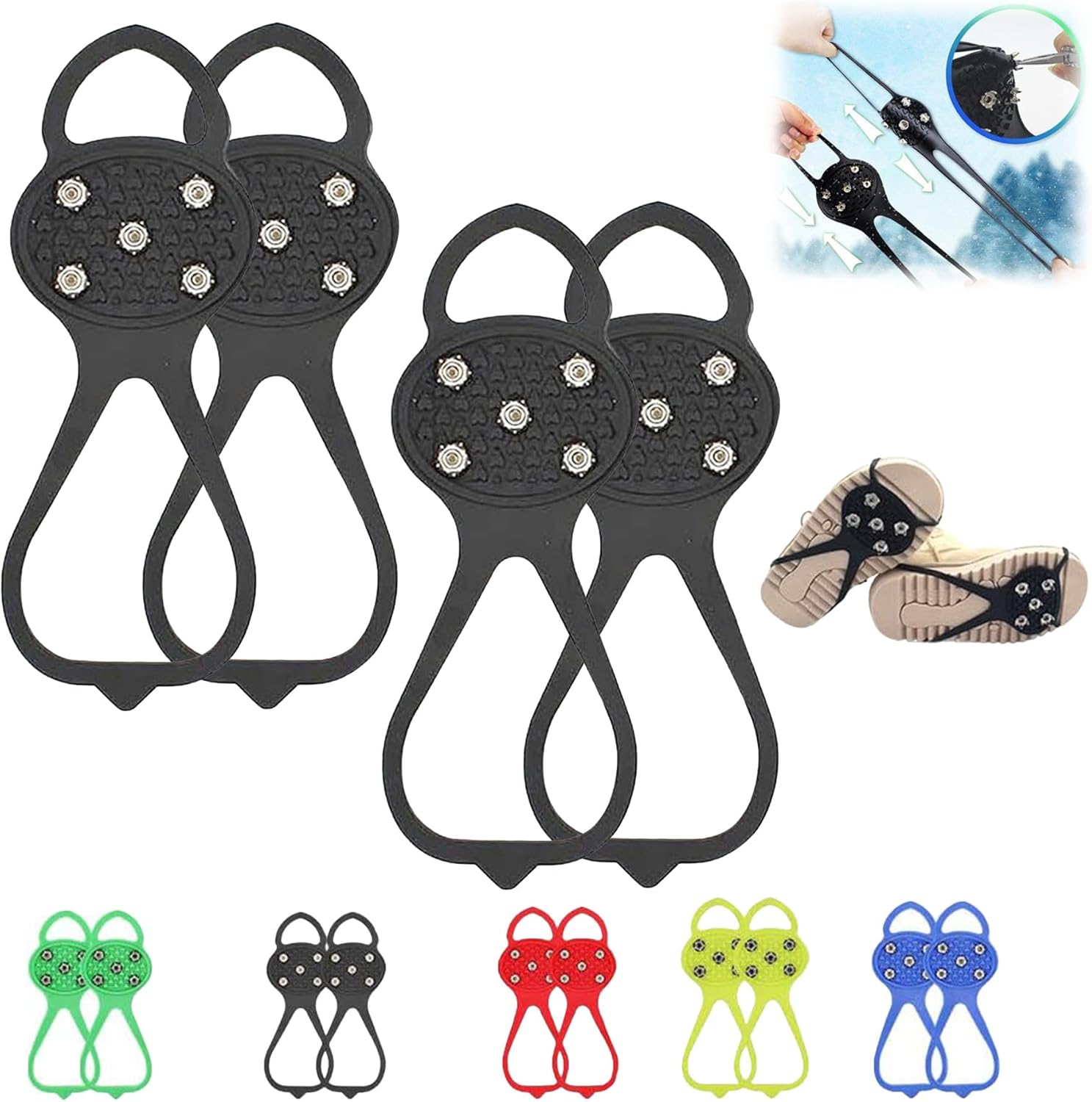 Ice Cleats Snow Clips For Shoes Slip Gripper Spikes Ice Grippers
