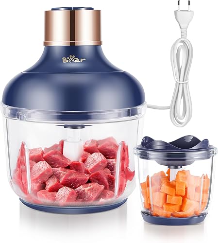 Bear 0.6L+2L Zerkleinerer Elektrisch Mini, 2 Geschwindigk…