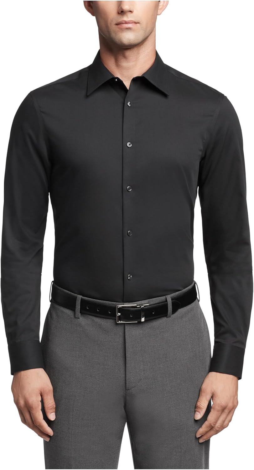 Calvin Klein Mens Dress Shirts Slim Fit Non Iron Solid
