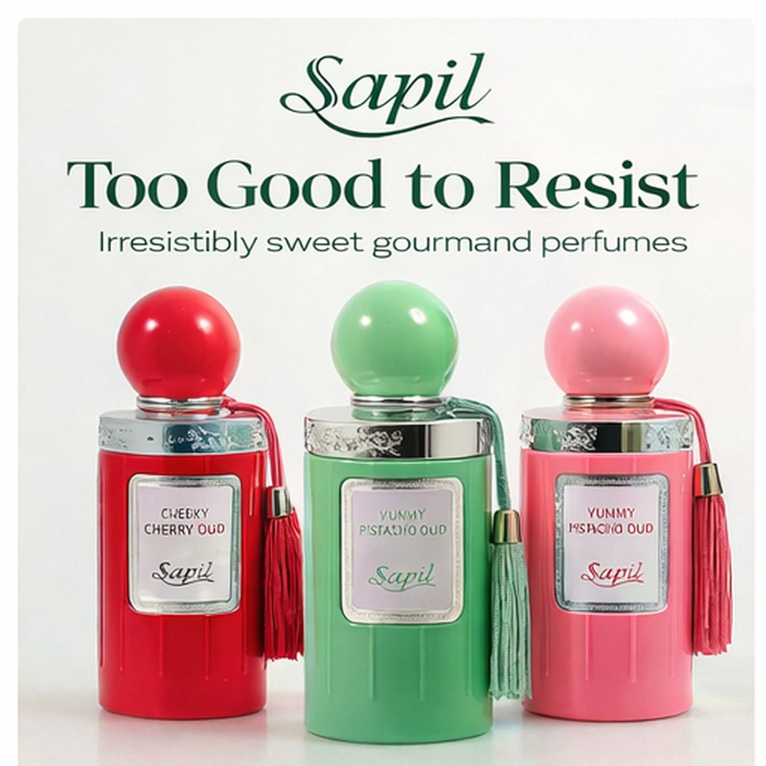 Sapil Yummy Pistachio Oud Eau de Parfum – Long Lasting Unisex Gourmand Floral Perfume | Pistachio, Jasmine & Vanilla Notes | Creamy Sweet Oud Fragrance | 3.4 oz / 100ml - Image 6