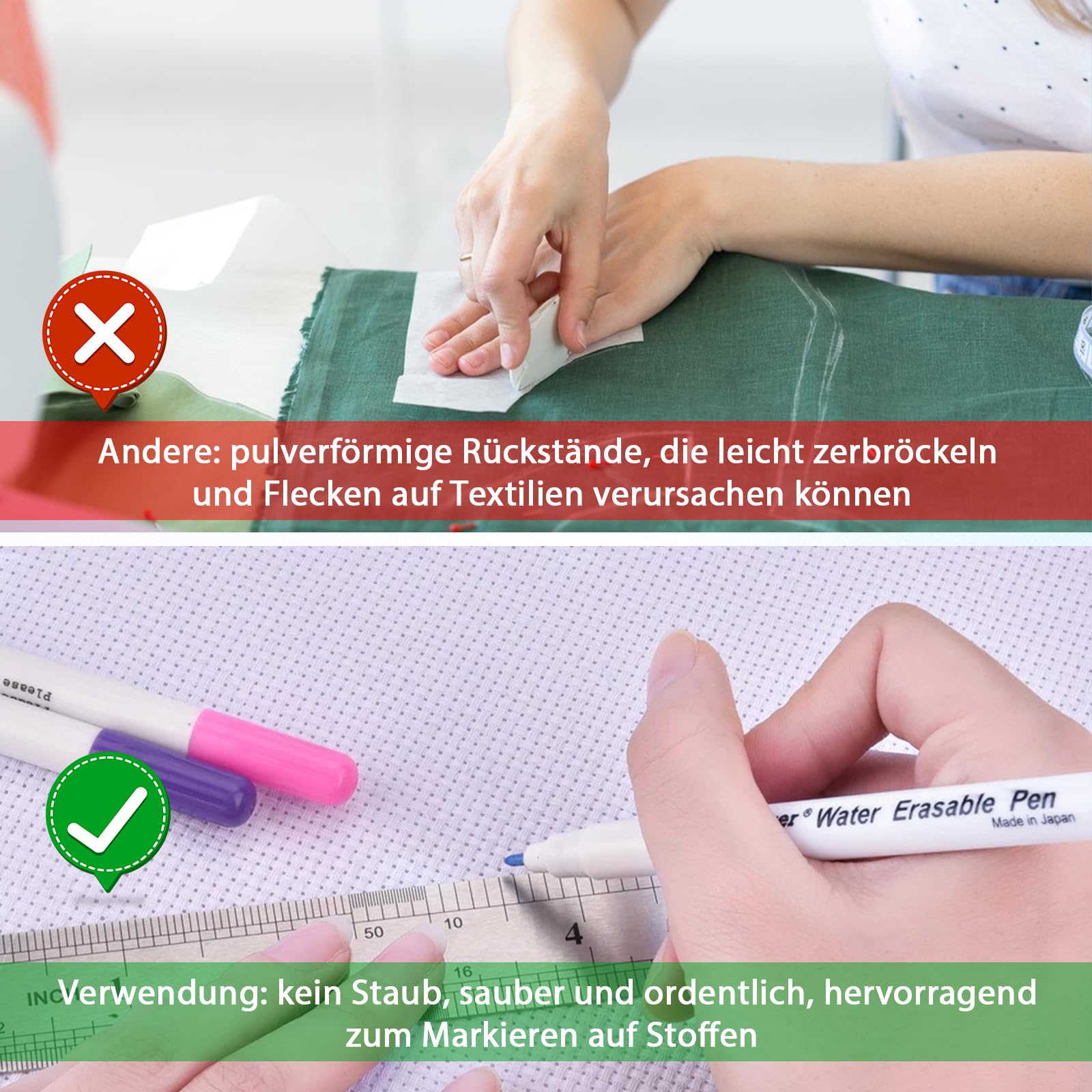 Sheryl&Rain Nähset - 7 Stoffstifte & 4 Schneiderkreiden Für Perfekte Markierungen