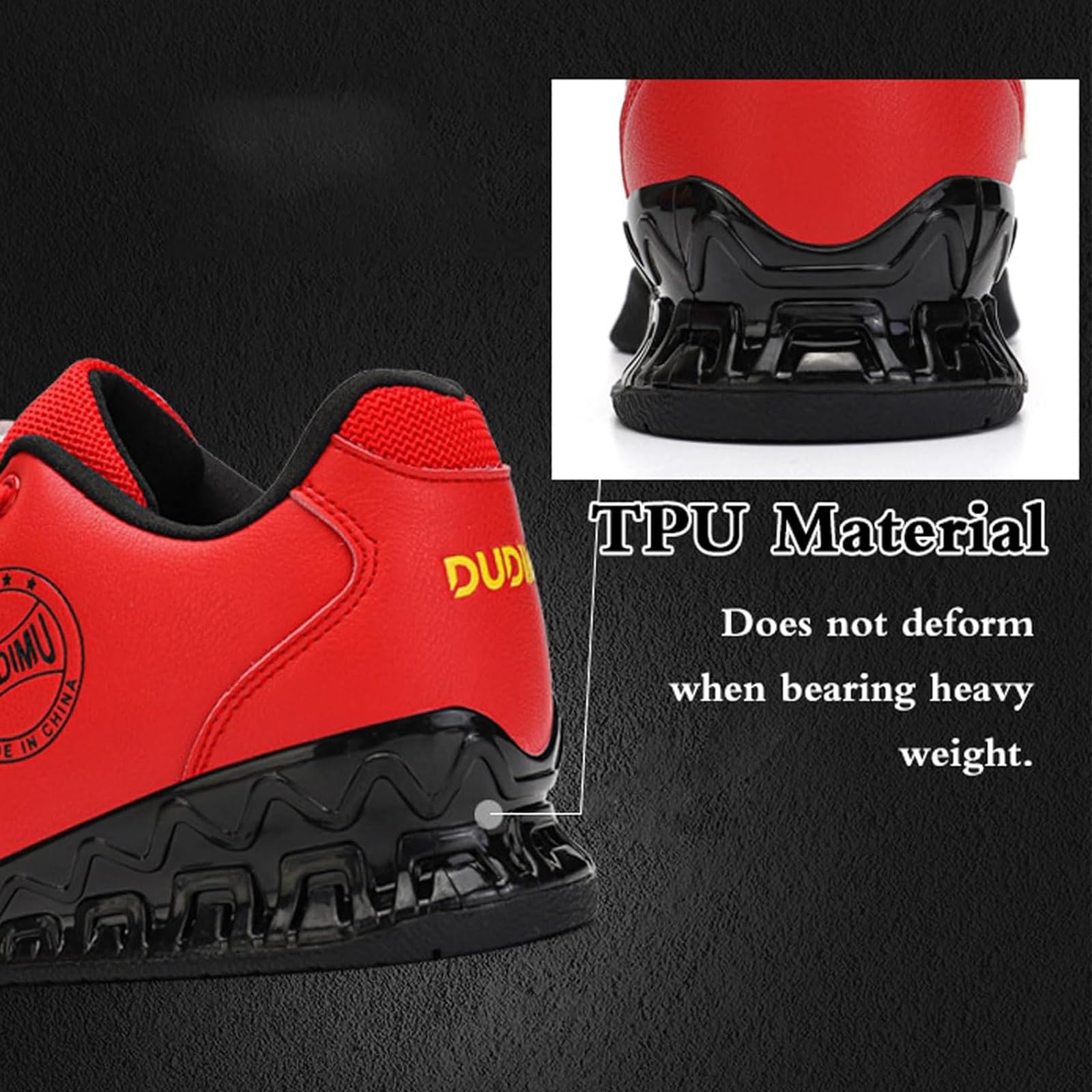 Scarpe da Sollevamento Pesi da Uomo, Scarpe Squat Uomo, Supporto per Il Tallone, Attrezzatura Palestra per Sollevamento Pesi, Cross Training, Squat Pesanti, Suola Rigida, Competizione