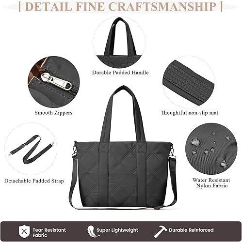 Miniatura 7 de Bolsa de viaje para mujer, bolsa de viaje acolchada para el hombro, bolsas de fin de semana con bolsa de aseo y compartimento para laptop, bolsa de