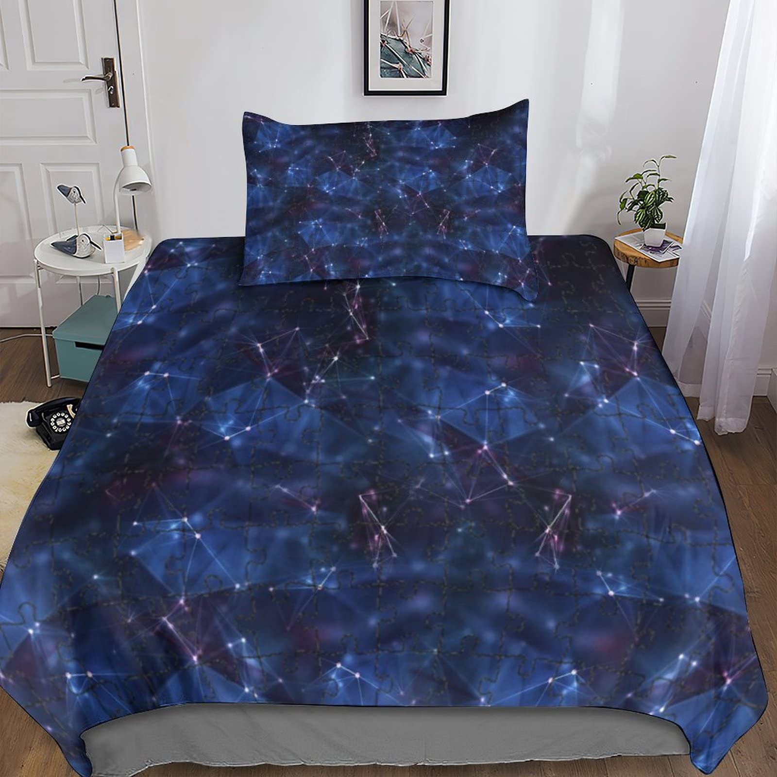 Housse de couette 3D Boho en microfibre haut de gamme pour lit simple 135x200cm