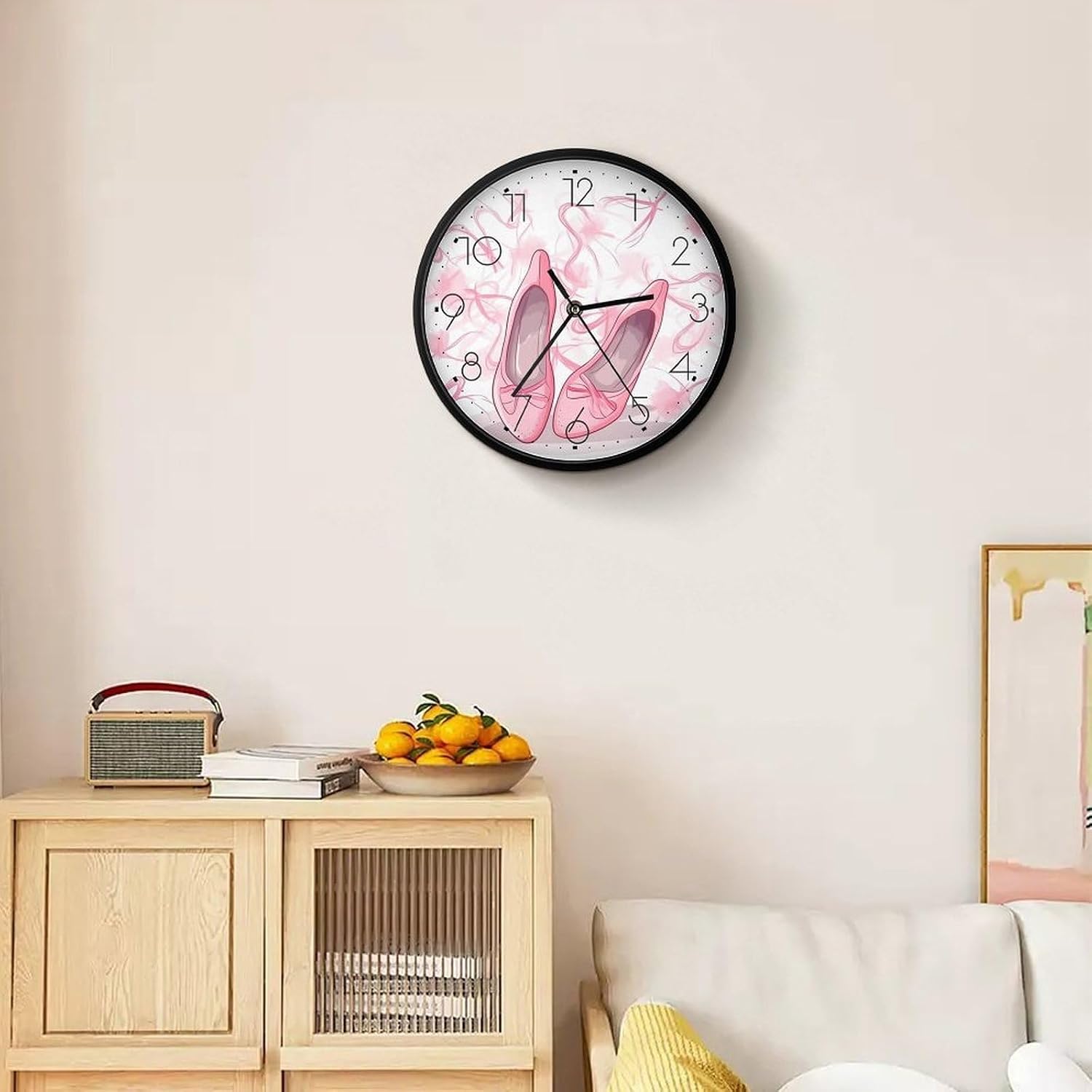 Ballet Shoes Round Wall Clock Silent Clock 10 Inch image 5