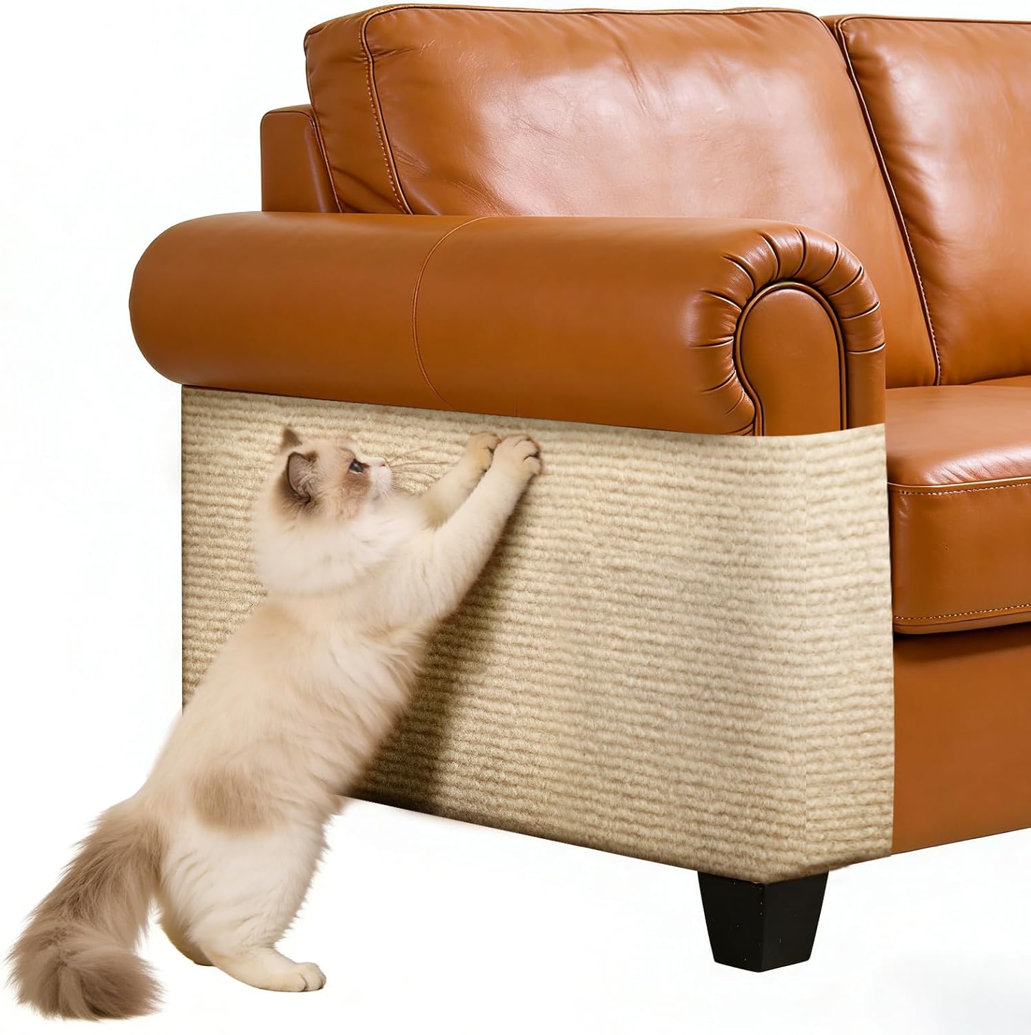 16"×79" Scratchable Cat Scratch Furniture Protector - Strong Adhesive & Cuttable Cat Scratcher Couch Protector for Leather Fabric Furniture Carpet Cats Tree
